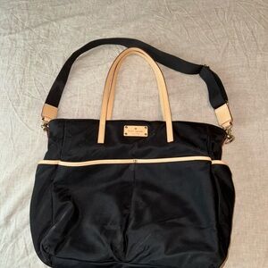 kate spade Black Tote Diaper Bag with Leather Handles and Adjustable Strap